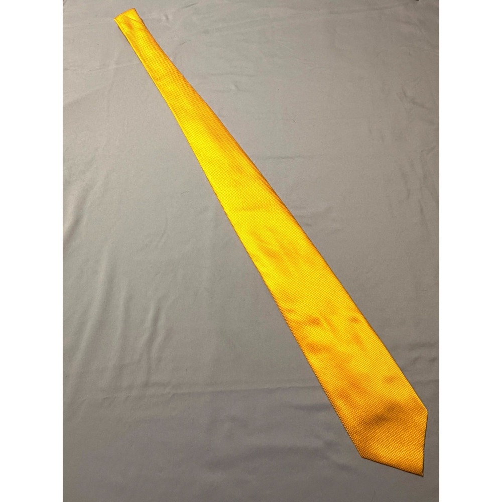 Paul Smith Necktie Mens Yellow 100% Silk Textured Classic Designer Formal Wear
